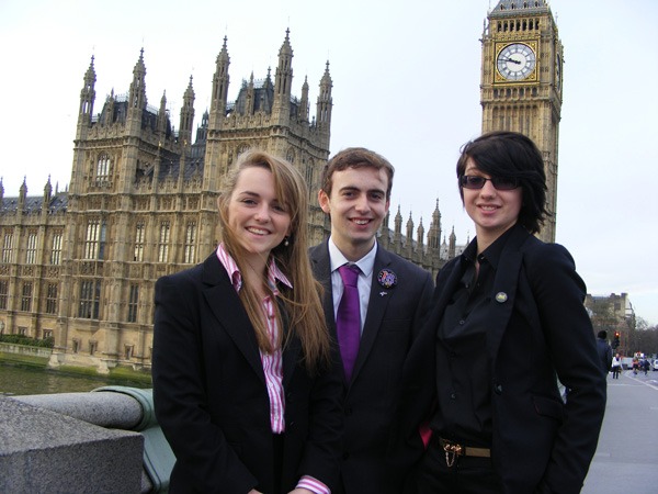 Emily Nicholas (Richmond); Liam Cutler (Northallerton) and Lizzie Callinan (Harrogate) outside Westminster last week