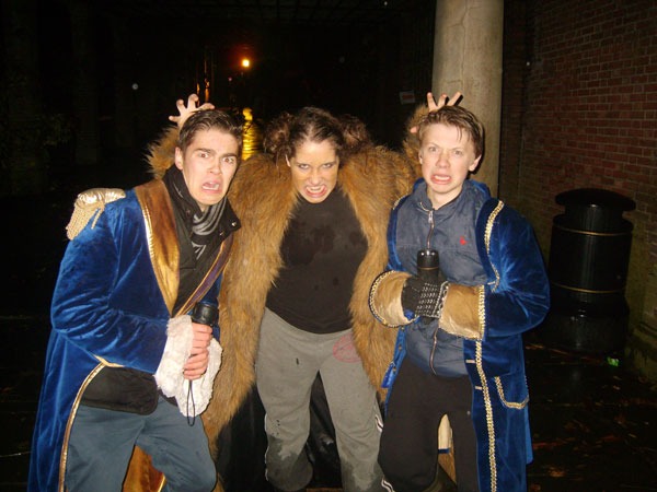 Three of the actors who performed ‘The Lion’ poem Halloween Hensshaws Harrogate