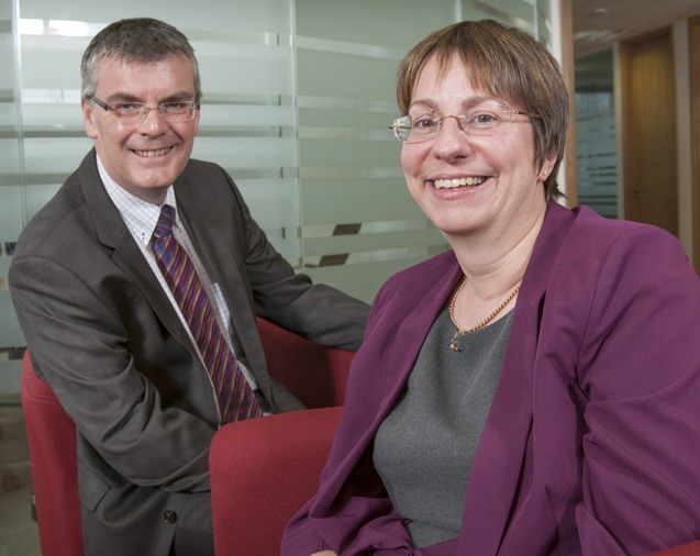 Martin Holden, head of office (left) with Sally Thomas, who joins the firm from PwC