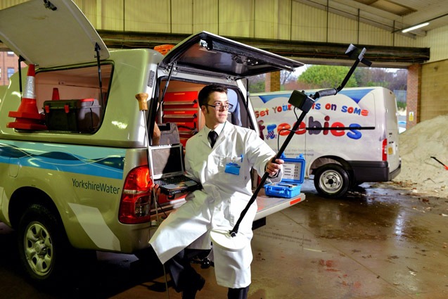 Yorkshire Water's very own Q, otherwise known as Sam Pearson with some of the gadgets the company is using to ensure it's winter ready and able to tackle burst pipes quickly and effectively