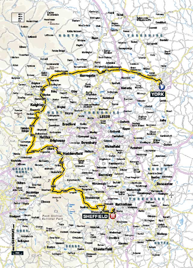 Yorkshire Tour Route Day 2