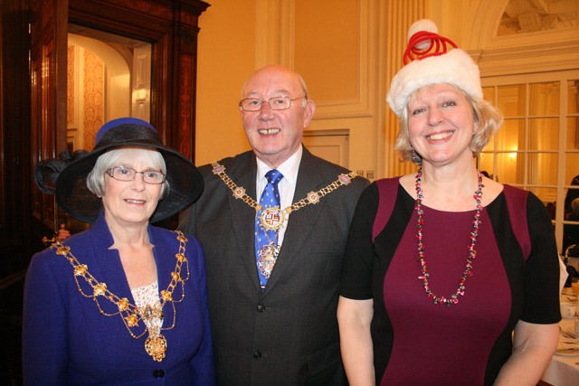 Mayoress of Harrogate Sylvia Windass, Mayor of Harrogate Councillor Robert Windass and Opening Doors Service Coordinator Rachel MacKenzie