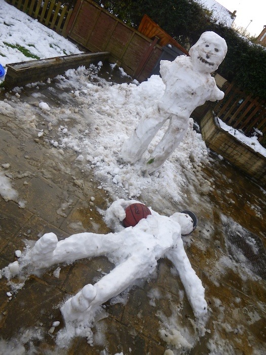 Our snow creation. We call it Warning-Snow Hazard! by Stephen Petri