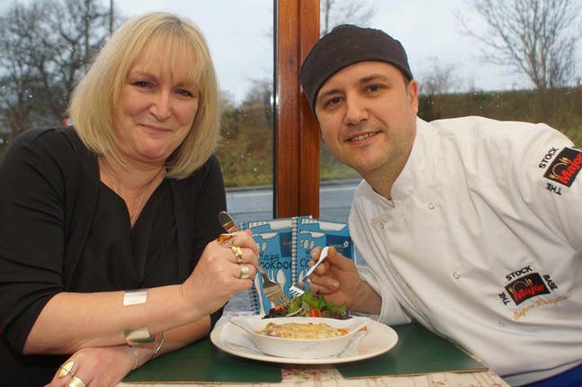Recipe For Success! Darley Mill Centre head chef Stefano di Virgilio and Disability Action Yorkshire chef executive Jackie Snape tuck into a helping of Darley Mill Lasagne! Recipe For Success! Darley Mill Centre head chef Stefano di Virgilio and Disability Action Yorkshire chef executive Jackie Snape tuck into a helping of Darley Mill Lasagne!