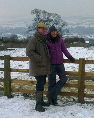 Countyfile Presenter Julia Bradbury with Bolton Castle owner Tom Orde-Powlett