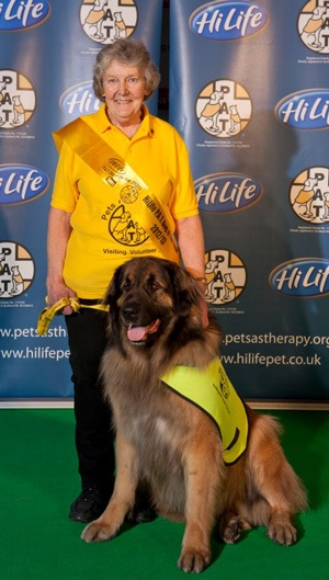 PaT Dog Scrabble and his proud owner - Ann Burrell