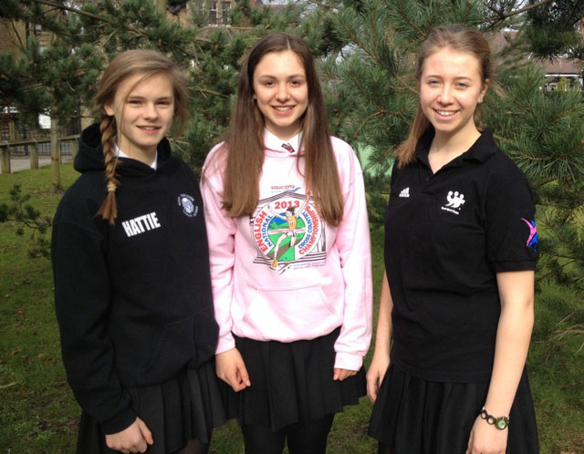 From left to right- Hattie Wheat, Millie Gray, Mia Gair