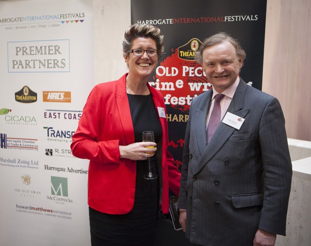 Chairman of Harrogate International Festivals Dr Jill Adam with title sponsor, Simon Theakston