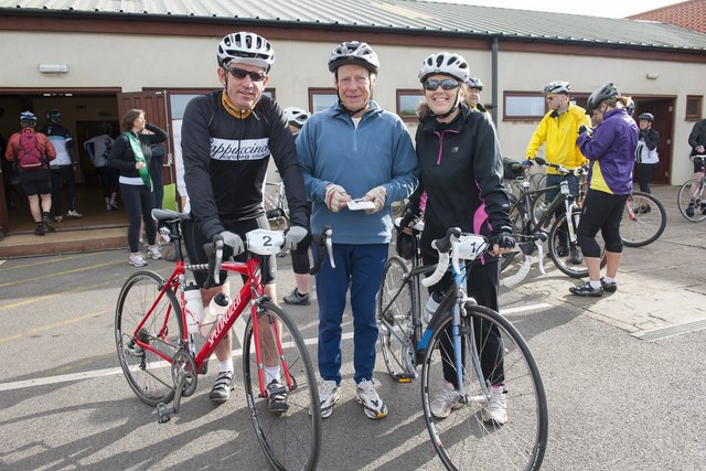 Phil and Sara Chatterton with 76-year old Peter Marlow Phil and Sara Chatterton with 76-year old Peter Marlow