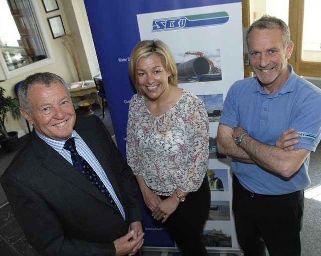 SAFETY MILESTONE: Pictured (L to R) at S&B Utilities headquarters in Knaresborough are managing director Keith Swales; finance director, Karen Cocker and senior contracts director, Darren Swales