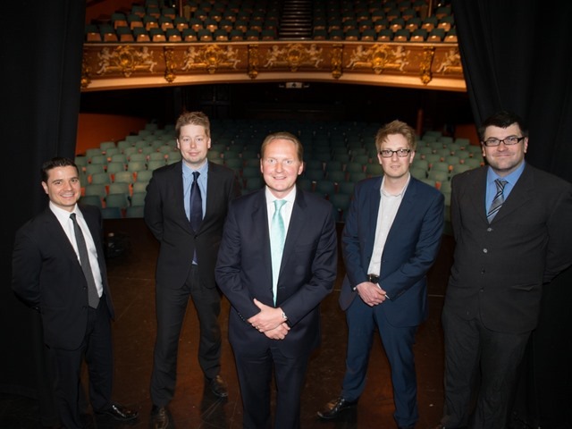 Raworths Ervin Shakaj, Matt Hill and Jonathan Mortimer, Robert McMurdo from Harrogate Theatre and actor Dave Kendra. Raworths Ervin Shakaj, Matt Hill and Jonathan Mortimer, Robert McMurdo from Harrogate Theatre and actor Dave Kendra.