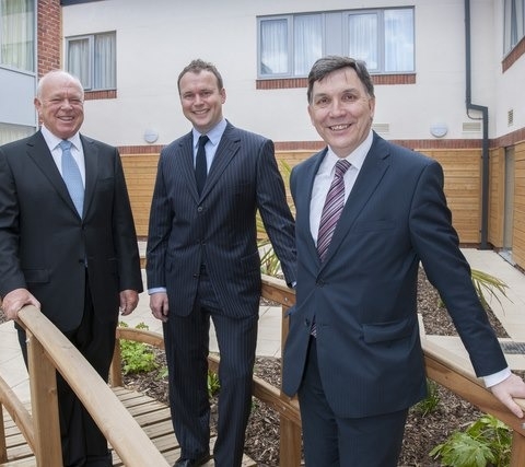 CARE HOMES EXPANSION: Pictured (L to R) at Vida Hall, Starbeck, Harrogate, are Vida Healthcare chairman, Chis Rycroft; managing director, James Rycroft and Yorkshire Bank commercial banking relationship manager, Brian De Vere