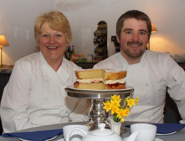 The Chef of the Wensleydales: Guy Fairhurst, pictured with his mother, Sue, returns to his childhood home to take on the Bolton Castle Tea Rooms