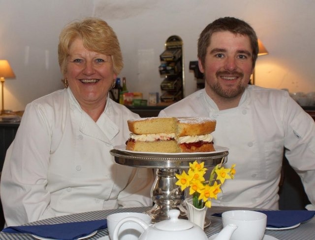 The Chef of the Wensleydales: Guy Fairhurst, pictured with his mother, Sue, returns to his childhood home to take on the Bolton Castle Tea Rooms The Chef of the Wensleydales: Guy Fairhurst, pictured with his mother, Sue, returns to his childhood home to take on the Bolton Castle Tea Rooms
