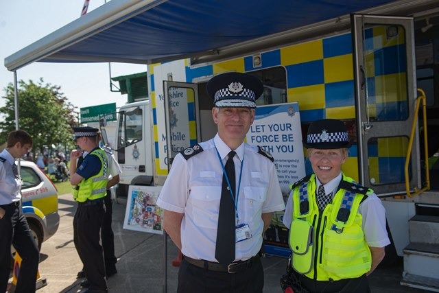 The Chief Constable of North Yorkshire, Dave Jones with Inspector Penny Taylor