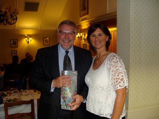 Nearest the Pin winner Julian Pitts with Louise Hanen