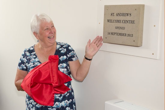 Christine Stewart of Starbeck in Bloom formally unveiled the plaque