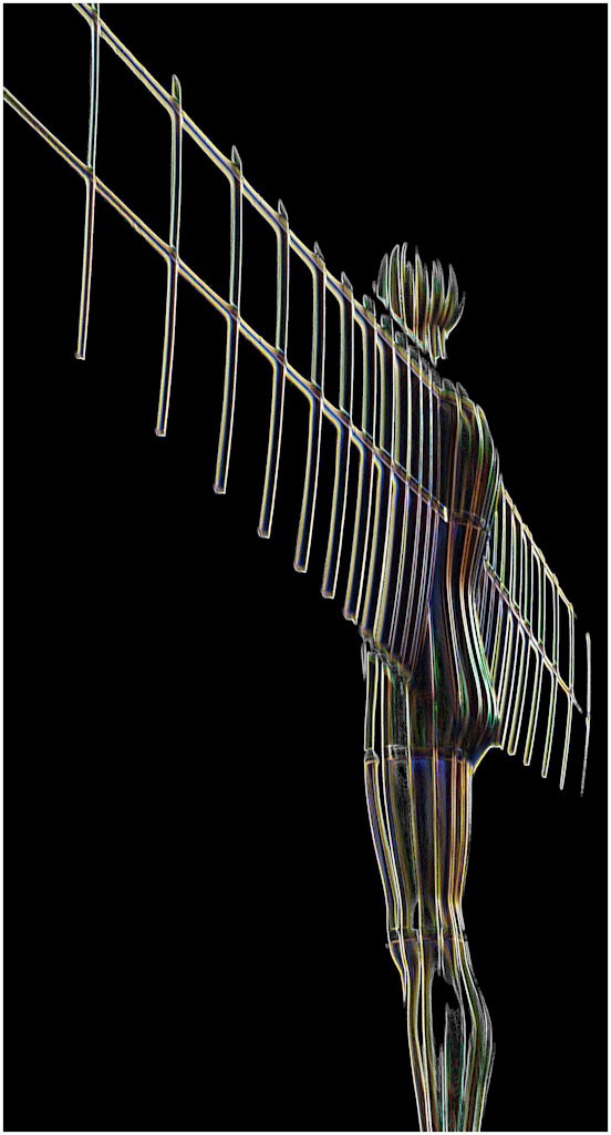 Shiny Man ... Sue Evison's picture of the Angel of the North won first prize in the print category