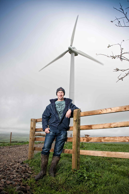 Farmer Matthew Rowe on his dairy farm at Liskeard in Cornwall