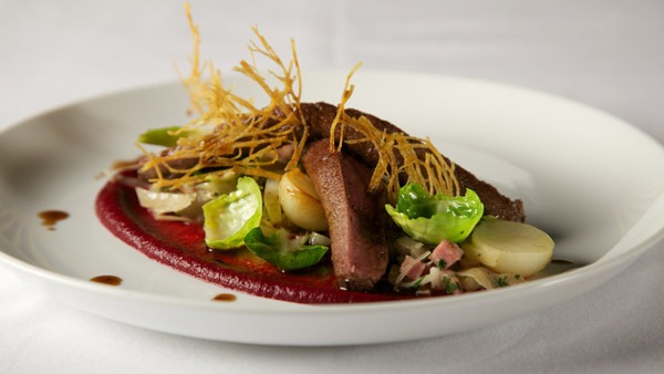 Winners Main Course - Loin of hare with choucroute, baby turnips and beetroot