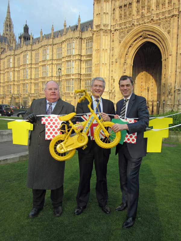  Communities Secretary Eric Pickles MP, Andrew Jones MP and Julian Smith MP welcome Frances to Westminster to mark 100 days until Le Grand Depart arrives in the Harrogate Borough