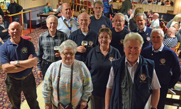 Knaresborough Lions at the draw is also attached, left to right, Neil Holden, Alan Walgate, Margaret Bleach, club president Malcolm Jennings, Jon Coote, Gordon Renton, Pam Godsell, Martin Berry, Chas Brown, John Dickson and Alan Gilbert