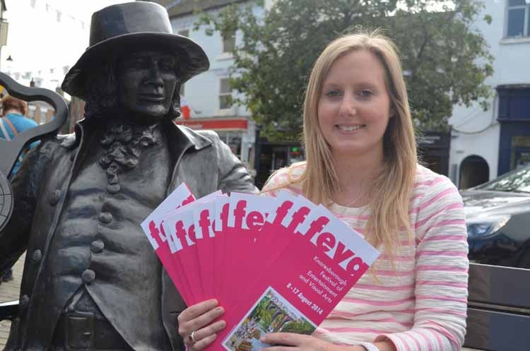 Free feva brochures with festival organiser Sally Bttison