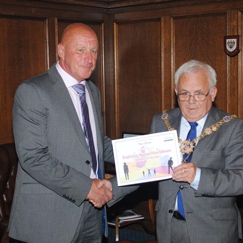 Winner Nigel Ellerker & Councillor Jim Clark, the Mayor of the Borough of Harrogate