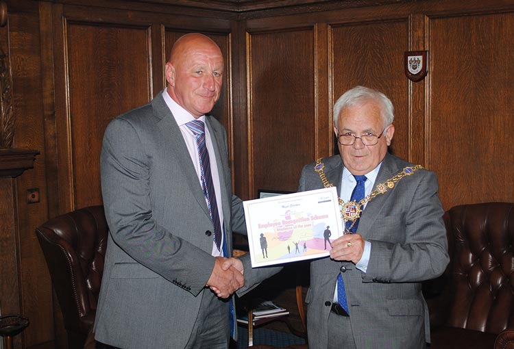 Winner Nigel Ellerker & Councillor Jim Clark, the Mayor of the Borough of Harrogate