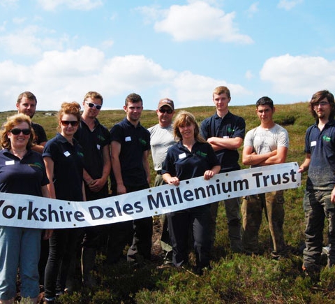 The Dales Rural Trainees with their finished shooting butt on the Ramsgill Estate