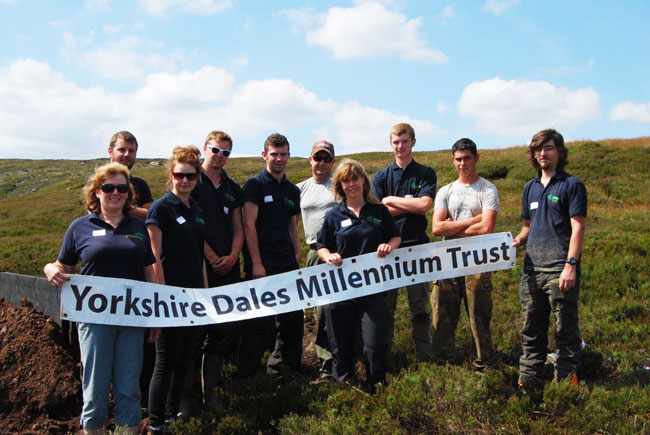 The Dales Rural Trainees with their finished shooting butt on the Ramsgill Estate