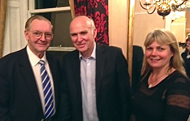 Chief Executive of Harrogate Chamber of Trade, Brian Dunsby, Dr Vince Cable, Secretary of State for Business, Innovation & Skills, with Helen Flynn,