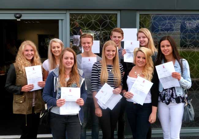 Smiles all round on A Level results day at Rossett School