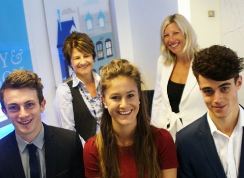 You're hired!.....(from left) Tom Sugden, Paula Ingham, Rosie Wilson, Charlotte Campbell, of Rockwood Training, and Ed Simpson