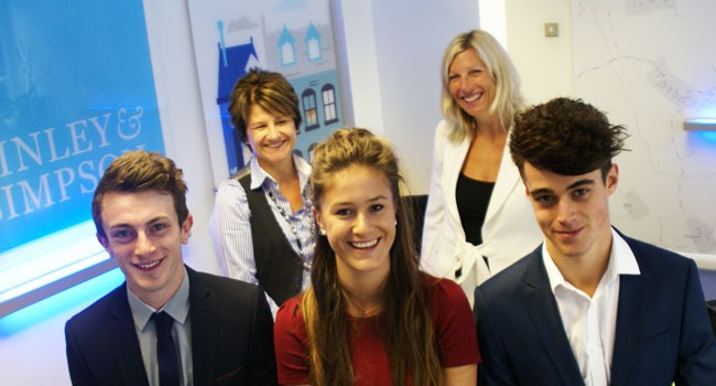 You're hired!.....(from left) Tom Sugden, Paula Ingham, Rosie Wilson, Charlotte Campbell, of Rockwood Training, and Ed Simpson