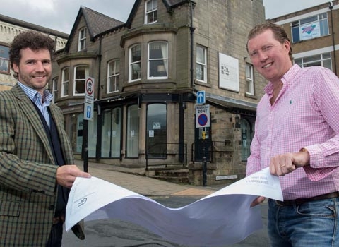 Grafton Freestone directors Andrew Freestone (left) and Richard Grafton outside the firm’s new showroom on the Ginnel in Harrogate