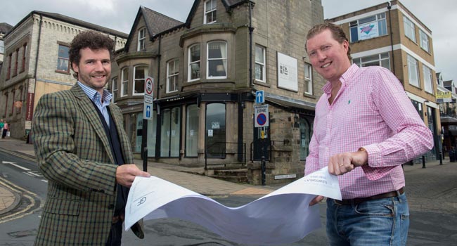 Grafton Freestone directors Andrew Freestone (left) and Richard Grafton outside the firm’s new showroom on the Ginnel in Harrogate