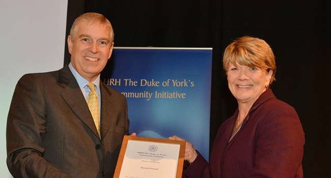 HRH Duke of York and Pauline Whitehead