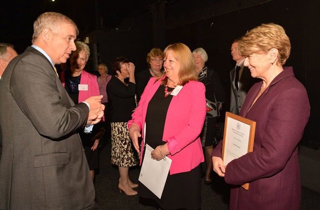 HRH Duke of York , Jill Quinn and Pauline Whitehead