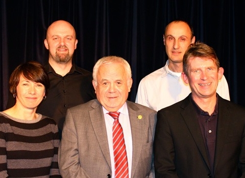 Amanda Whittington; Phil Lowe; Mayor of Harrogate and Harrogate Theatres chairman Jim Clark; Mark Hollander; David Bown