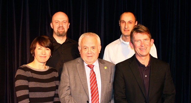 Amanda Whittington; Phil Lowe; Mayor of Harrogate and Harrogate Theatres chairman Jim Clark; Mark Hollander; David Bown