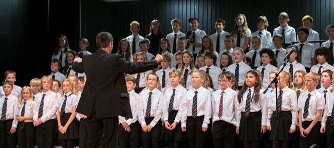 Year 7 students perform at the September Surprise concert, which showcases everything they have learned in the first month at Rossett School