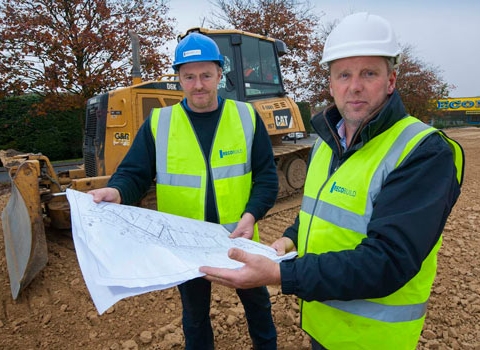 David Senior, Recobuild site manager; Jonathan Lupton, managing director, Canalside Developments