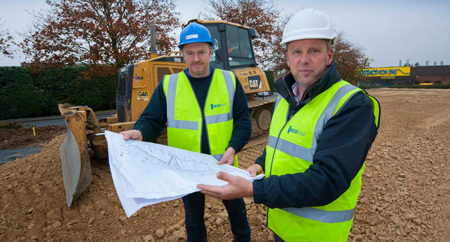 David Senior, Recobuild site manager; Jonathan Lupton, managing director, Canalside Developments