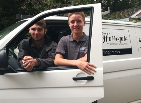 Harrogate Borough Council new apprentices Harry Tingle and Cameron Lowe