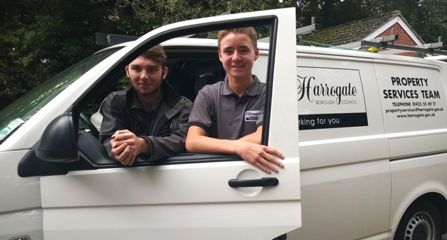 Harrogate Borough Council new apprentices Harry Tingle and Cameron Lowe