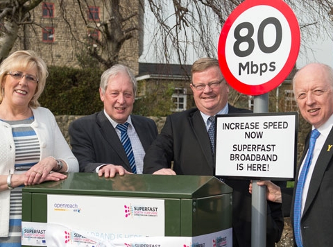 Sue Burrell with Derek Richardson, North East programme director, Openreach