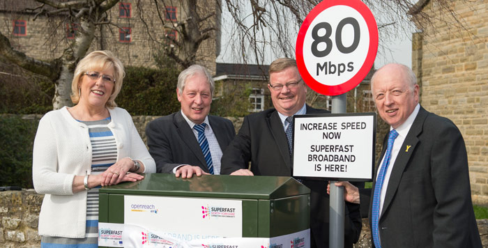 Sue Burrell with Derek Richardson, North East programme director, Openreach