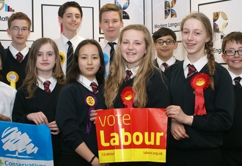 Candidates in the mock election stood for the five main parties and campaigned to win student votes