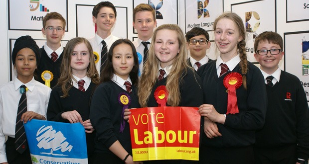 Candidates in the mock election stood for the five main parties and campaigned to win student votes